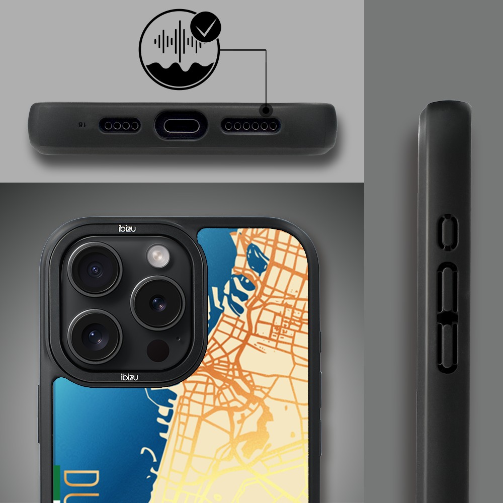 Etui do iPhone 16 Pro Max IBIZU DropGuard Matt z MagSafe, Mapy Świata, Dubai (6)