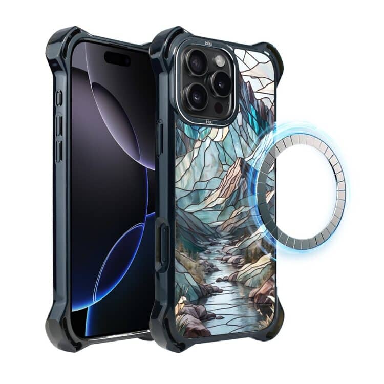 Etui do iPhone 16 Pro Max, Ibizu DropGuard Ultra z MagSafe, Barwy Szkła, górski potok (3)