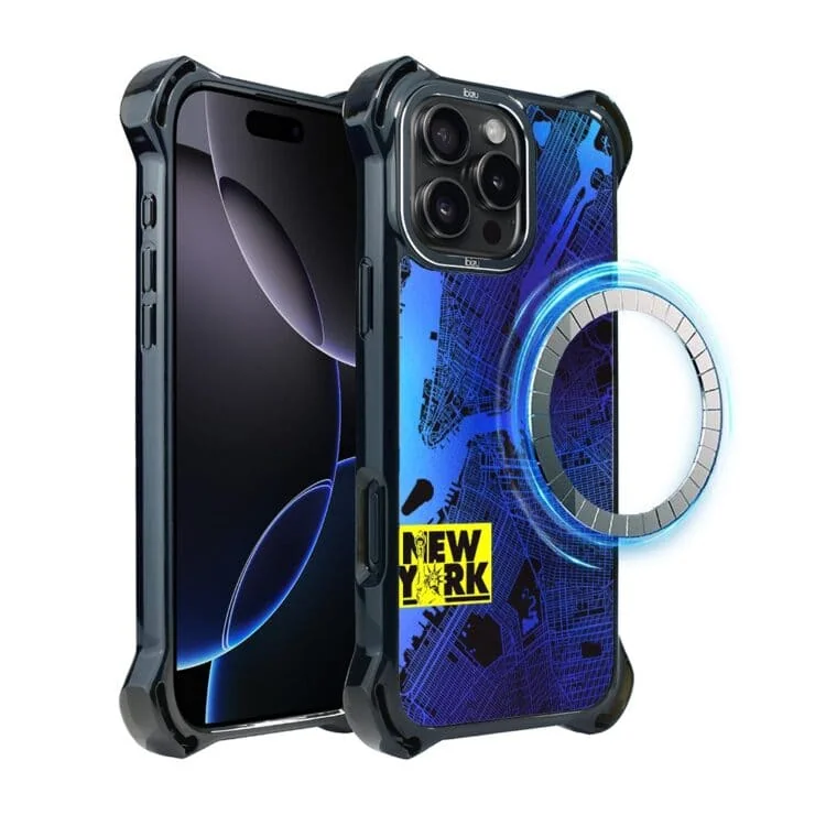 Etui do iPhone 16 Pro Max, Ibizu DropGuard Ultra z MagSafe, New York mapa (4)