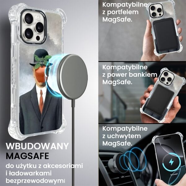 Etui do iPhone 16 Pro Max, Ibizu DropGuard Ultra z MagSafe, Rene Magritte, syn człowieczy (5)
