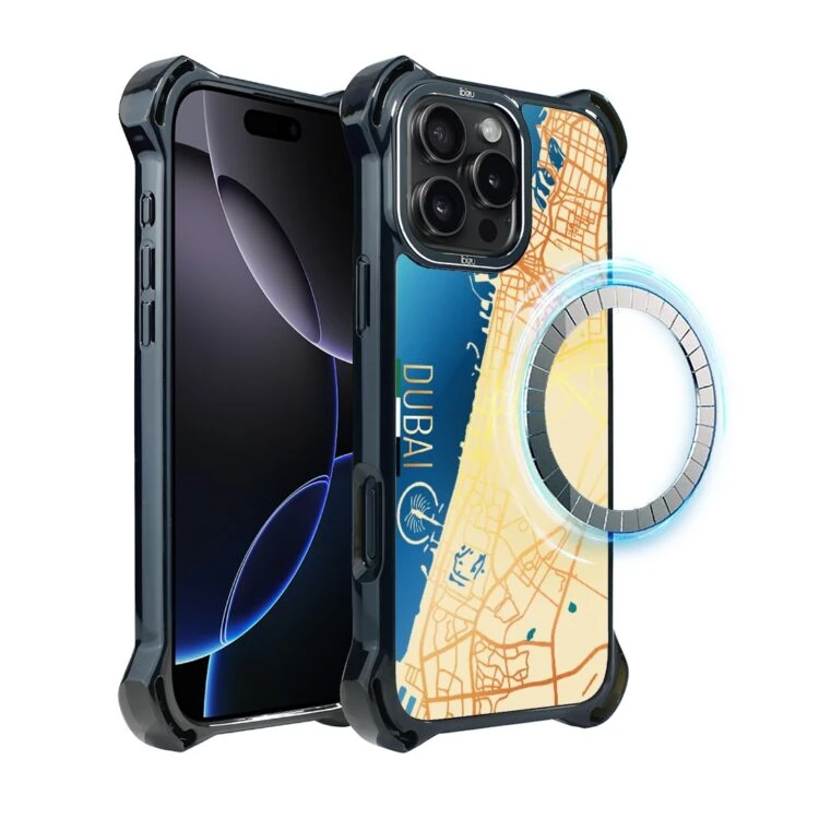 Etui do iPhone 16 Pro Max, Ibizu DropGuard Ultra z MagSafe, mapy świata, Dubai (4)