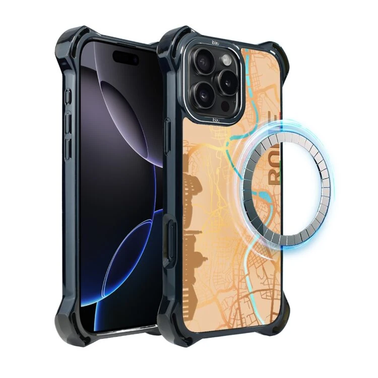 Etui do iPhone 16 Pro Max, Ibizu DropGuard Ultra z MagSafe, mapy świata, Rome (4)