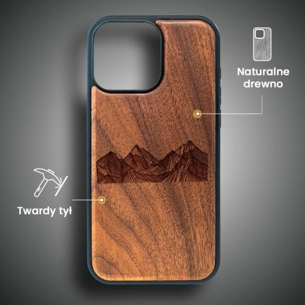 Etui do iPhone 16 Pro Max, WoodCraft z MagSafe, Górski horyzont (4)