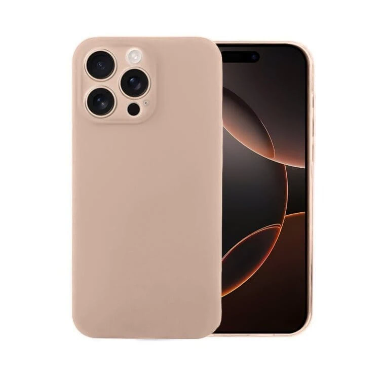 Etui do iPhone 16 Pro Max silikonowe z mikrofibrą soft touch z osłoną na aparat, kawowe (1)