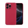 Etui do iPhone 16 Pro silikonowe z mikrofibrą soft touch z osłoną na aparat, ceglasta czerwień (2)