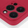 Etui do iPhone 16 Pro silikonowe z mikrofibrą soft touch z osłoną na aparat, ceglasta czerwień (5)