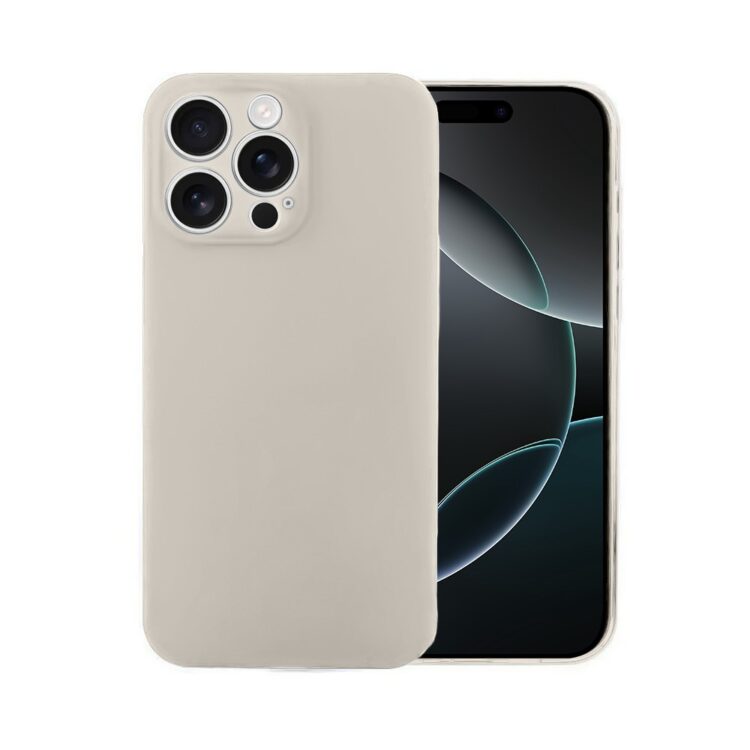 Etui do iPhone 16 Pro silikonowe z mikrofibrą soft touch z osłoną na aparat, cieliste (2)