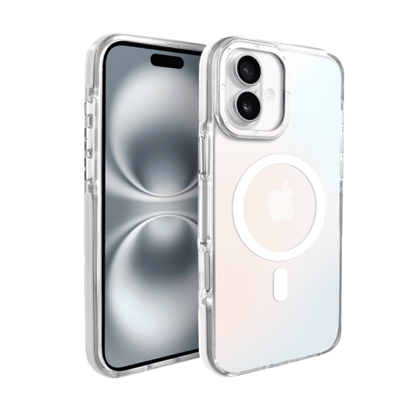 Etui do iPhone 16 Sunrise Fusion Grip z MagSafe, nieślizgające, metalowa osłona, białe (1)