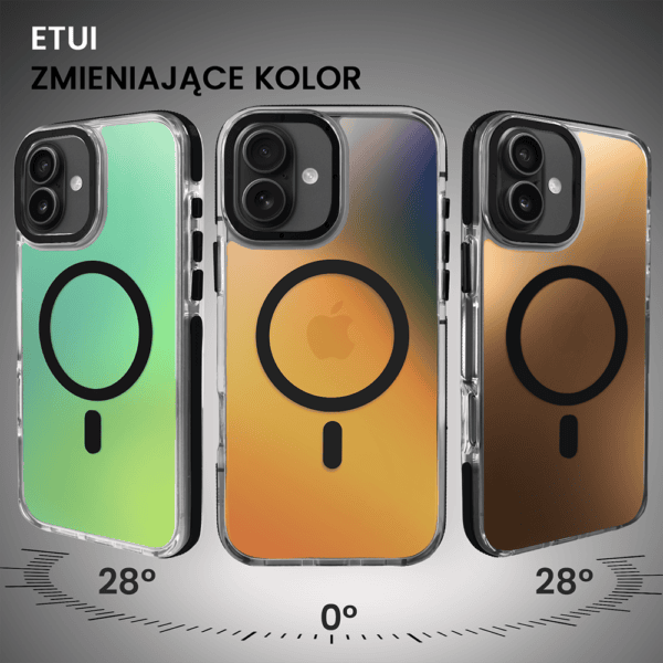 Etui do iPhone 16 Sunrise Fusion Grip z MagSafe, nieślizgające, metalowa osłona, czarne (9)