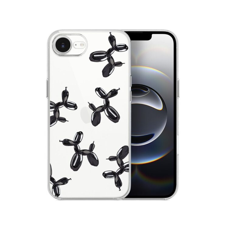 Etui do iPhone 16e, balonowe pieski, przeźroczyste (5)