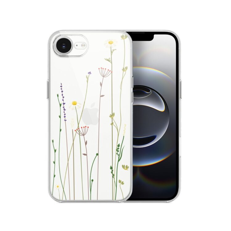 Etui do iPhone 16e, wiosenne kwiaty, przeźroczyste (5)