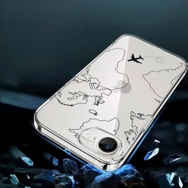 Etui do iPhone 16e z nadrukiem dookoła świata, przeźroczyste (2)