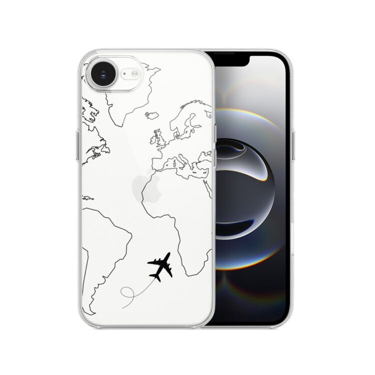 Etui do iPhone 16e z nadrukiem dookoła świata, przeźroczyste (5)