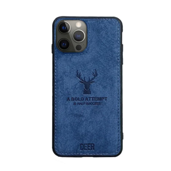Etui do iPhone 12 Pro ochronne materiałowe Deer, błękit paryski (2)
