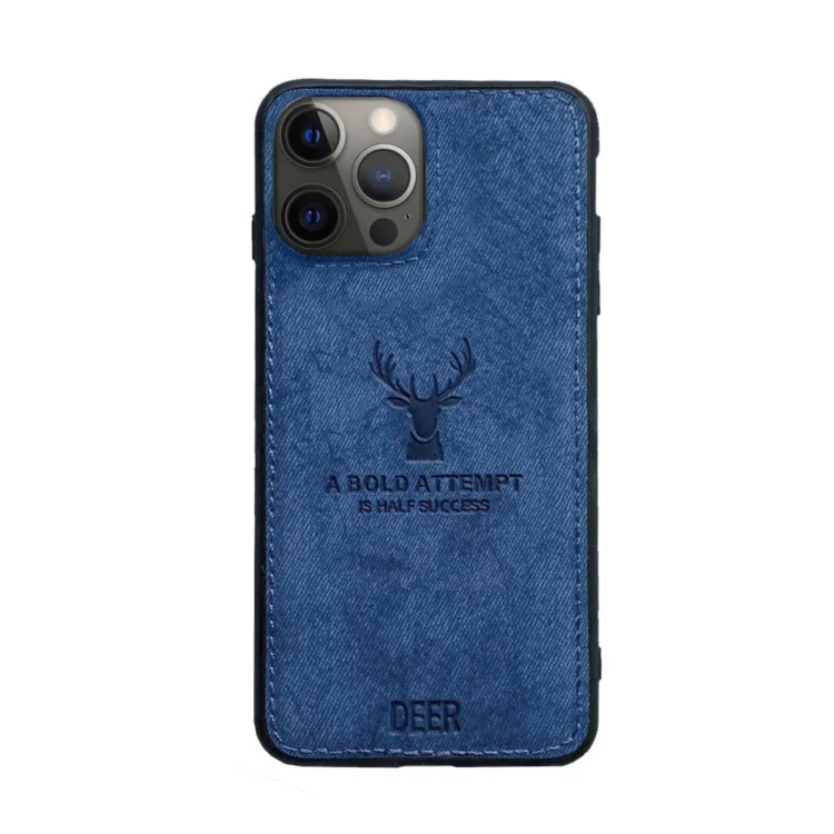 Etui do iPhone 12 Pro ochronne materiałowe Deer, błękit paryski (2)