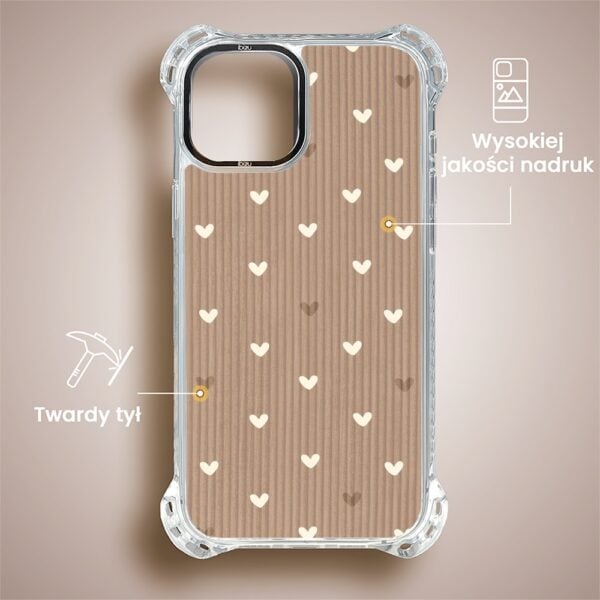 Etui do iPhone 13, Ibizu DropGuard Ultra z MagSafe, BOHO, Pudrowe serca (4)
