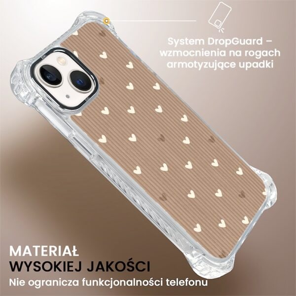 Etui do iPhone 13, Ibizu DropGuard Ultra z MagSafe, BOHO, Pudrowe serca (6)