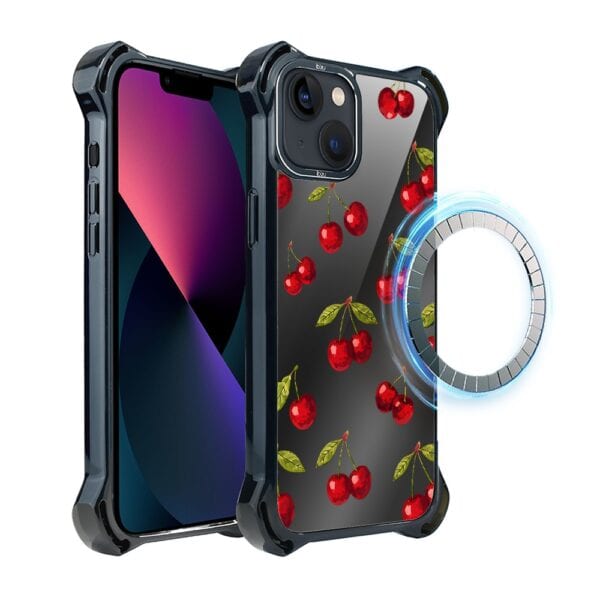 Etui do iPhone 13, Ibizu DropGuard Ultra z MagSafe, Barwy Szkła, Midnight, Wiśniowa noc (3)