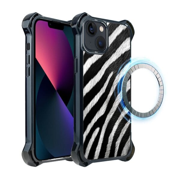 Etui do iPhone 13, Ibizu DropGuard Ultra z MagSafe, Zew Natury, Zebra (4)