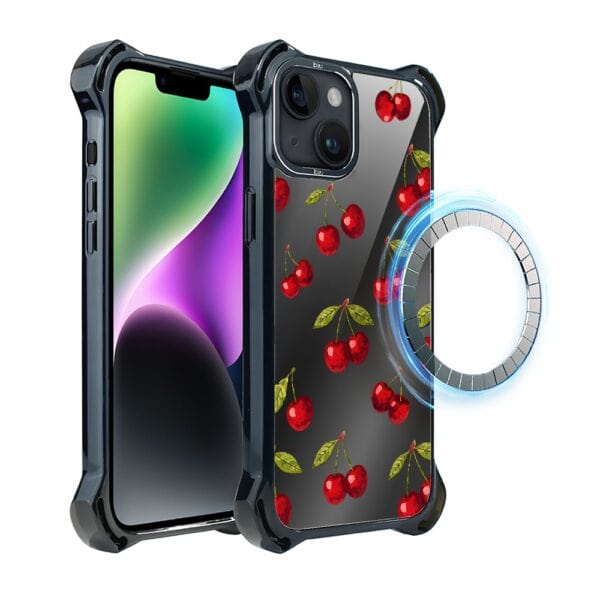 Etui do iPhone 14, Ibizu DropGuard Ultra z MagSafe, Barwy Szkła, Midnight, Wiśniowa noc (3)