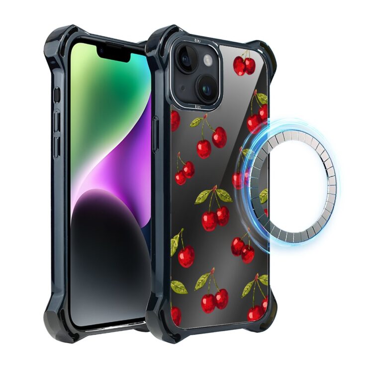 Etui do iPhone 14, Ibizu DropGuard Ultra z MagSafe, Barwy Szkła, Midnight, Wiśniowa noc (3)
