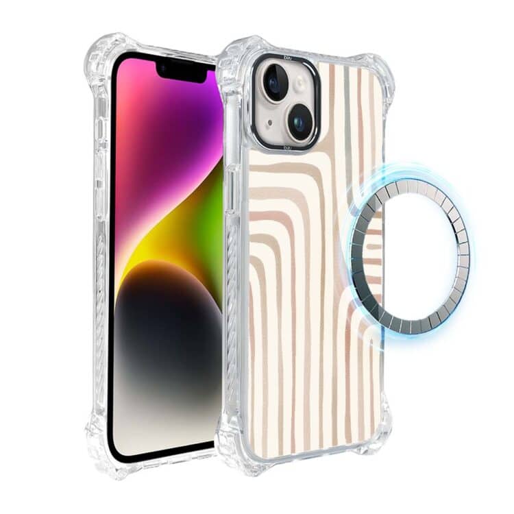 Etui do iPhone 14, Ibizu DropGuard Ultra z MagSafe, Boho, Piaskowy labirynt (1)
