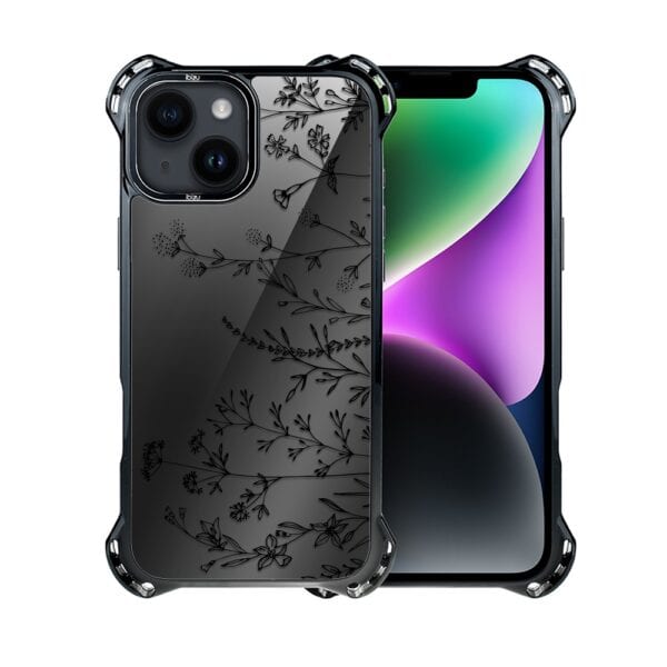 Etui do iPhone 14, Ibizu DropGuard Ultra z MagSafe, Midnight, Dotyk kwiatów DRUGI WZOR (1)