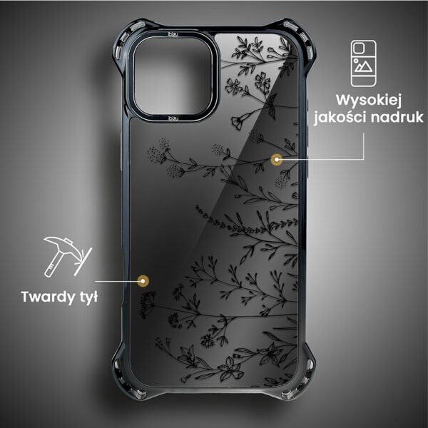 Etui do iPhone 14, Ibizu DropGuard Ultra z MagSafe, Midnight, Dotyk kwiatów DRUGI WZOR (2)