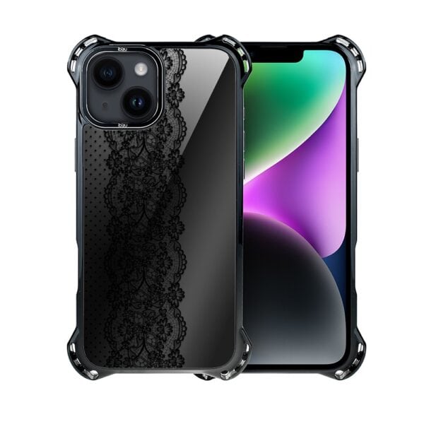Etui do iPhone 14, Ibizu DropGuard Ultra z MagSafe, Midnight, Ornamentowa koronka (1)