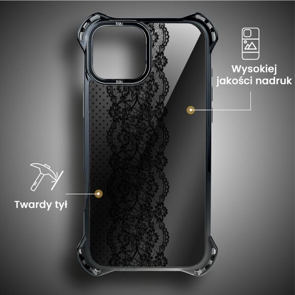 Etui do iPhone 14, Ibizu DropGuard Ultra z MagSafe, Midnight, Ornamentowa koronka (2)