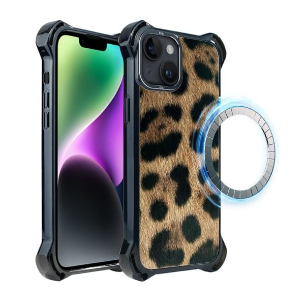 Etui do iPhone 14, Ibizu DropGuard Ultra z MagSafe, Zew Natury, Lampart (8)