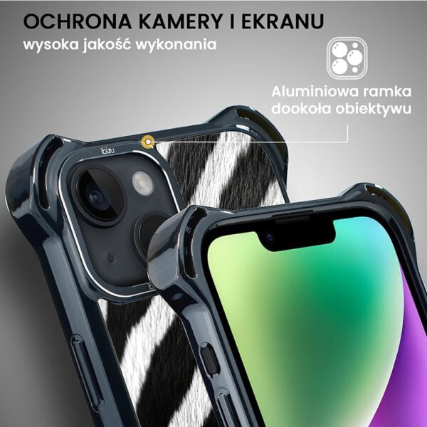 Etui do iPhone 14, Ibizu DropGuard Ultra z MagSafe, Zew Natury, Zebra (2)