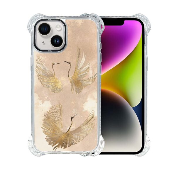 Etui do iPhone 14, Ibizu DropGuard Ultra z MagSafe, Złote żurawie (2)