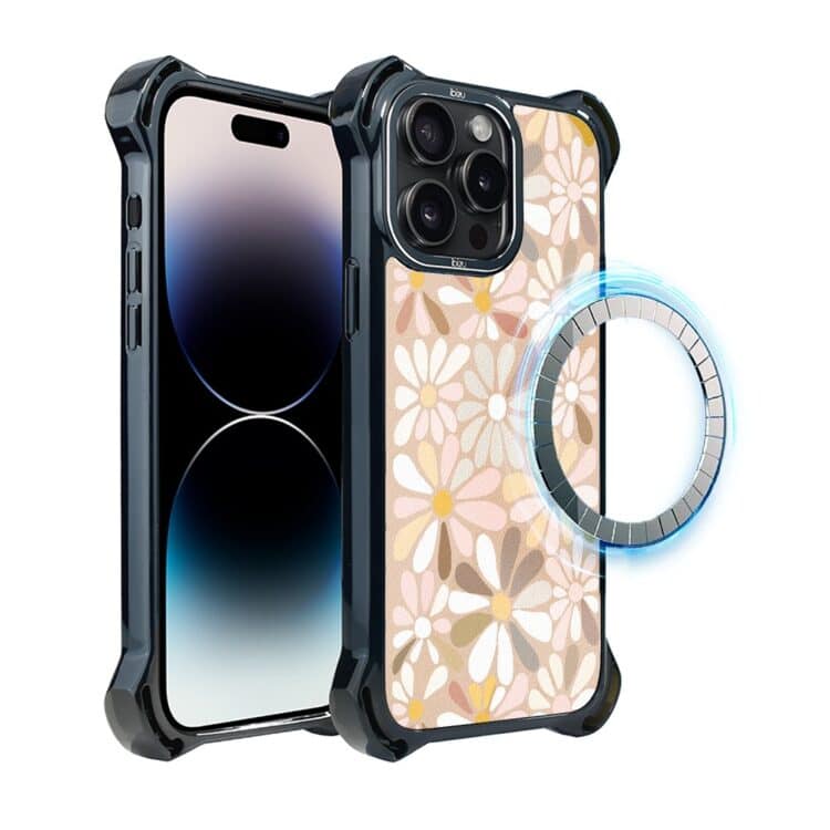 Etui do iPhone 14 Pro, Ibizu DropGuard Ultra z MagSafe, Boho, Kwiaty vintage (7)
