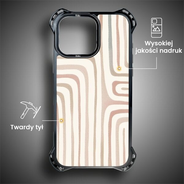 Etui do iPhone 14 Pro, Ibizu DropGuard Ultra z MagSafe, Boho, Piaskowy labirynt (1)