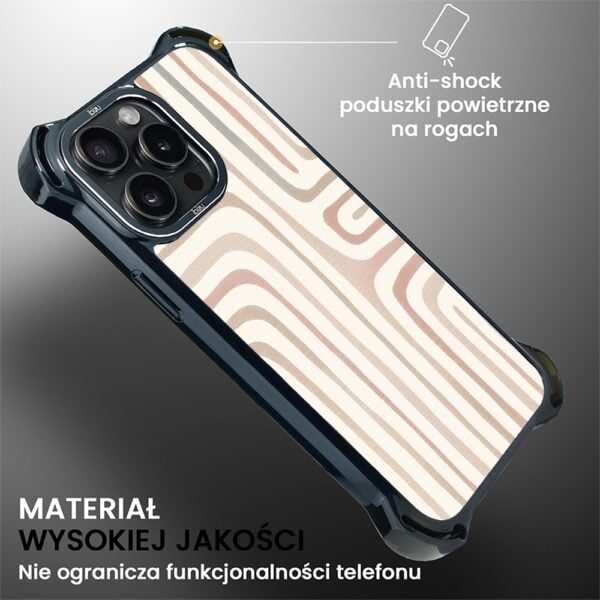 Etui do iPhone 14 Pro, Ibizu DropGuard Ultra z MagSafe, Boho, Piaskowy labirynt (3)