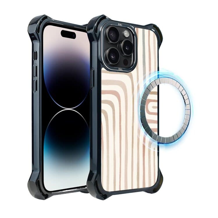 Etui do iPhone 14 Pro, Ibizu DropGuard Ultra z MagSafe, Boho, Piaskowy labirynt (7)