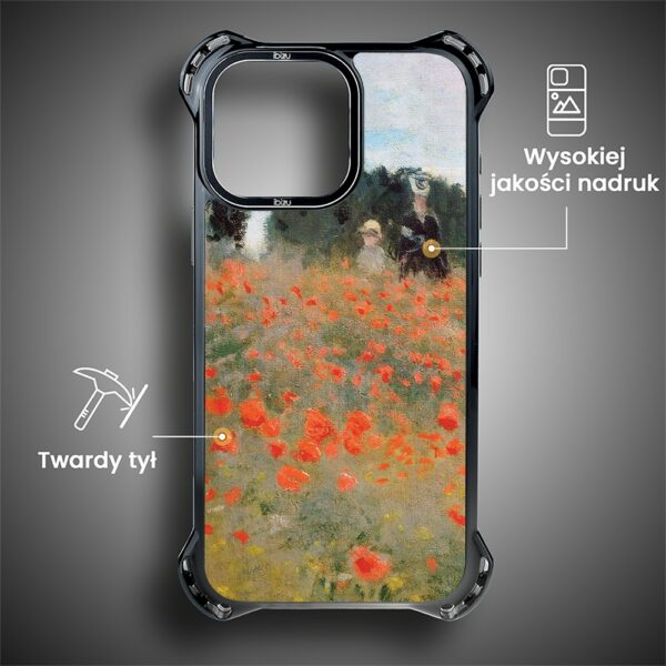 Etui do iPhone 14 Pro, Ibizu DropGuard Ultra z MagSafe, Claude Monet, pole maków (1)
