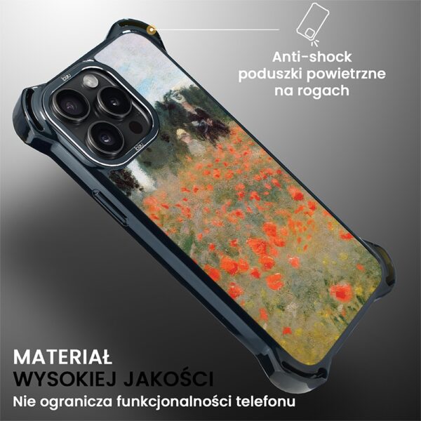 Etui do iPhone 14 Pro, Ibizu DropGuard Ultra z MagSafe, Claude Monet, pole maków (3)