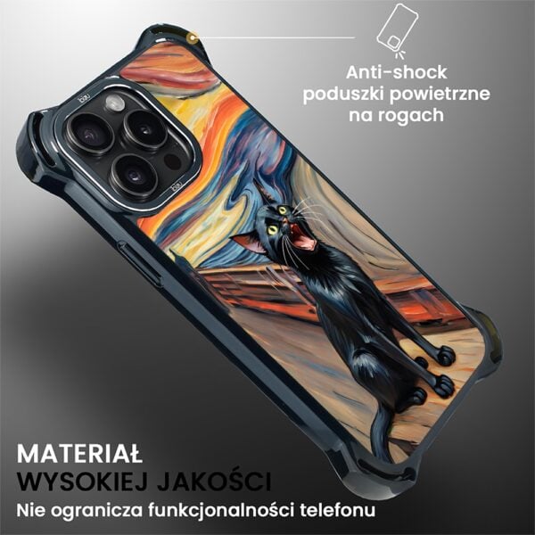 Etui do iPhone 14 Pro, Ibizu DropGuard Ultra z MagSafe, Edvard Munch, krzyk kota (3)