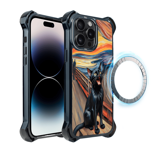 Etui do iPhone 14 Pro, Ibizu DropGuard Ultra z MagSafe, Edvard Munch, krzyk kota (7)