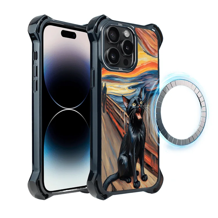 Etui do iPhone 14 Pro, Ibizu DropGuard Ultra z MagSafe, Edvard Munch, krzyk kota (7)