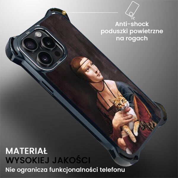 Etui do iPhone 14 Pro, Ibizu DropGuard Ultra z MagSafe, Leonardo Da Vinci, dama z kotem (3)