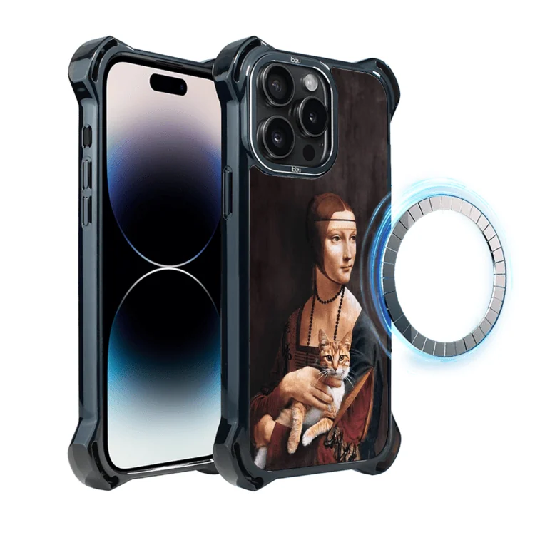 Etui do iPhone 14 Pro, Ibizu DropGuard Ultra z MagSafe, Leonardo Da Vinci, dama z kotem (7)