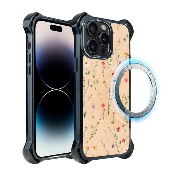 Etui do iPhone 14 Pro, Ibizu DropGuard Ultra z MagSafe, Pastel Bloom, Koralowa łąka (7)