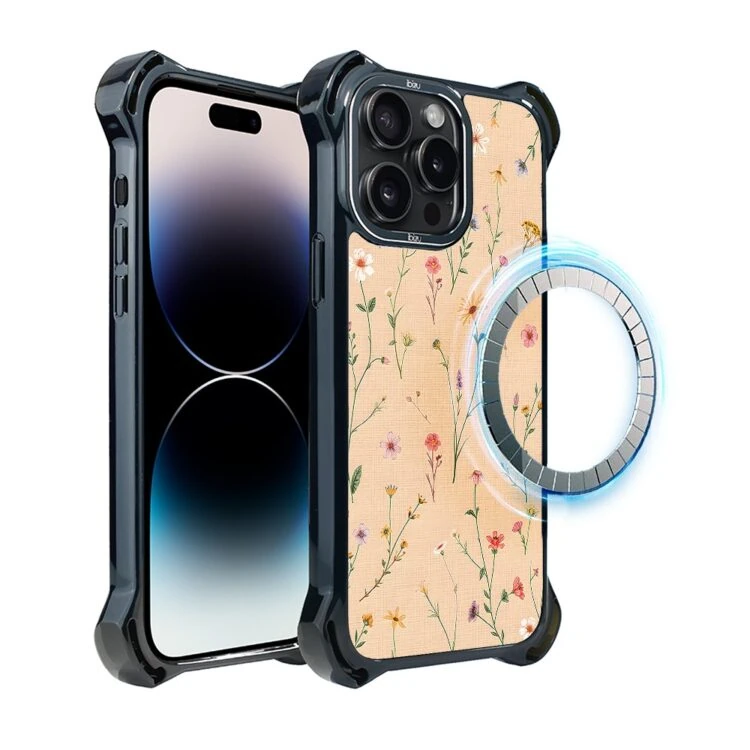 Etui do iPhone 14 Pro, Ibizu DropGuard Ultra z MagSafe, Pastel Bloom, Koralowa łąka (7)