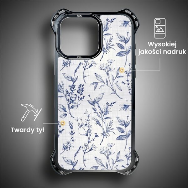 Etui do iPhone 14 Pro, Ibizu DropGuard Ultra z MagSafe, Pastel Bloom, Lazurowe szepty (1)