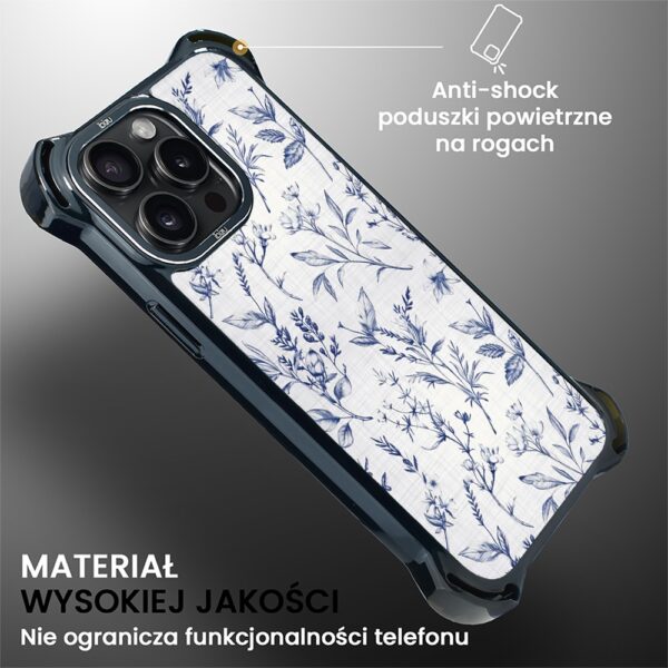 Etui do iPhone 14 Pro, Ibizu DropGuard Ultra z MagSafe, Pastel Bloom, Lazurowe szepty (3)