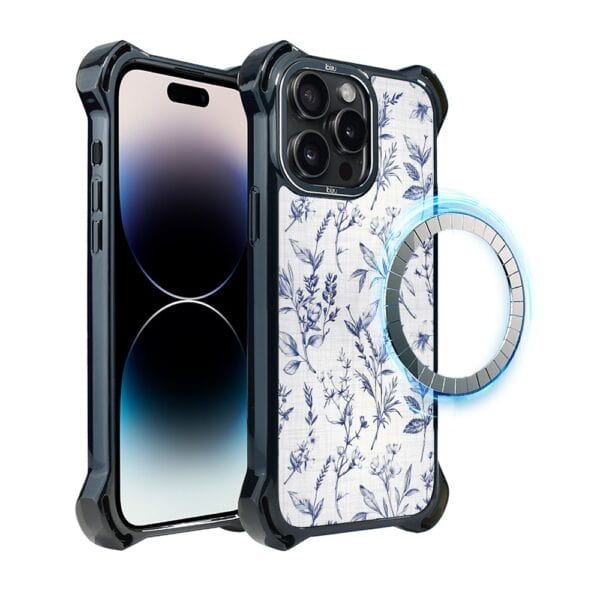 Etui do iPhone 14 Pro, Ibizu DropGuard Ultra z MagSafe, Pastel Bloom, Lazurowe szepty (7)