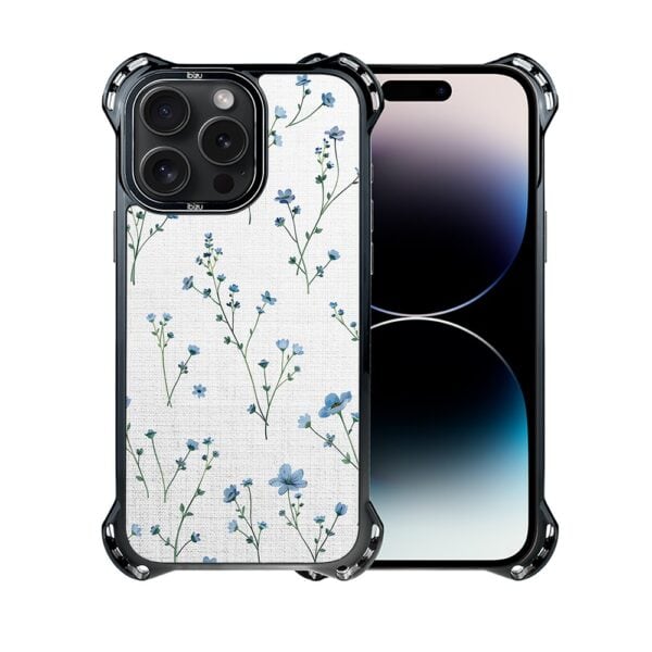 Etui do iPhone 14 Pro, Ibizu DropGuard Ultra z MagSafe, Pastel Bloom, Niebieski sen (8)
